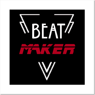 Beat Maker Design Music Producer Perfect Gift (WhiteFont) Posters and Art